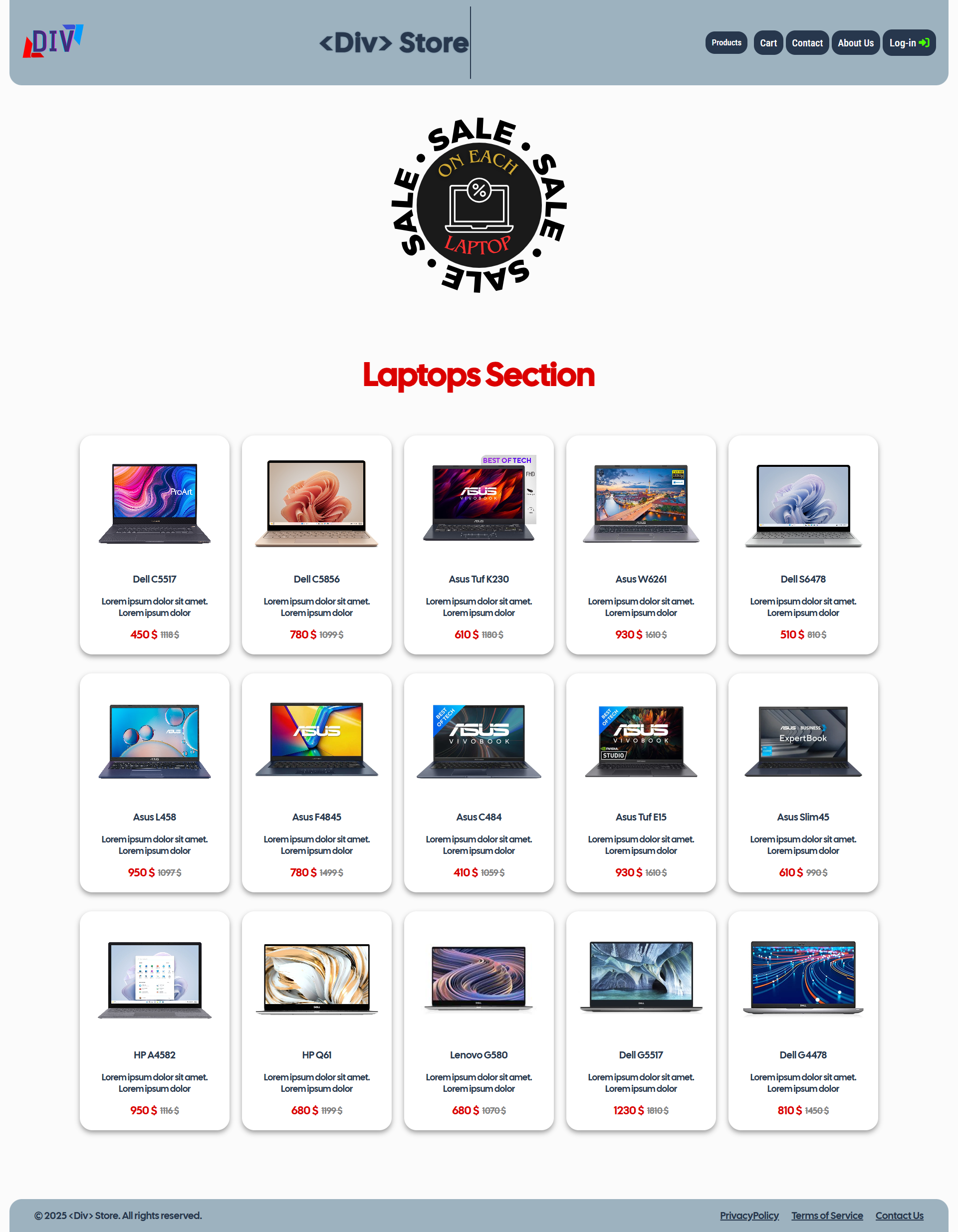 Laptops Section